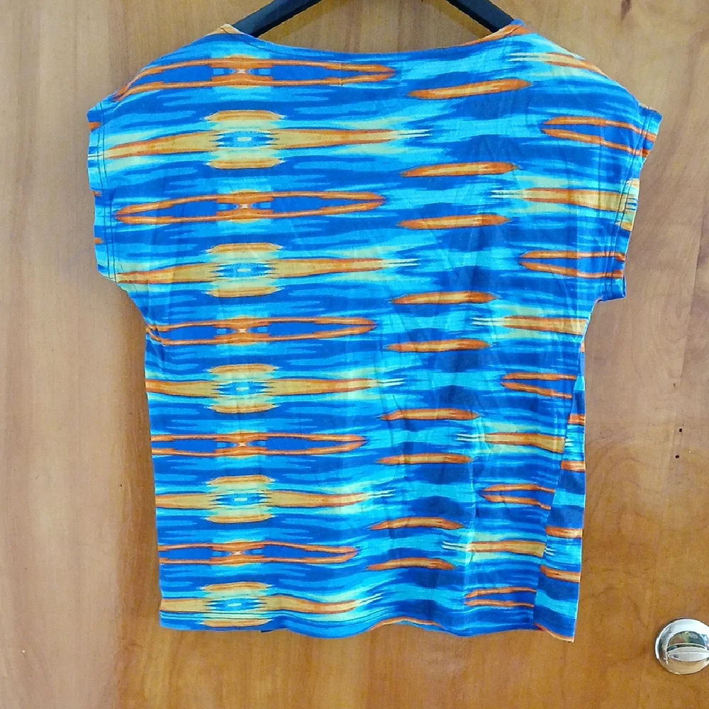 Ralph Lauren Blue Graphic Cap Sleeve Tee - Picture 4 of 4